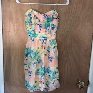 Size small floral strapless dress